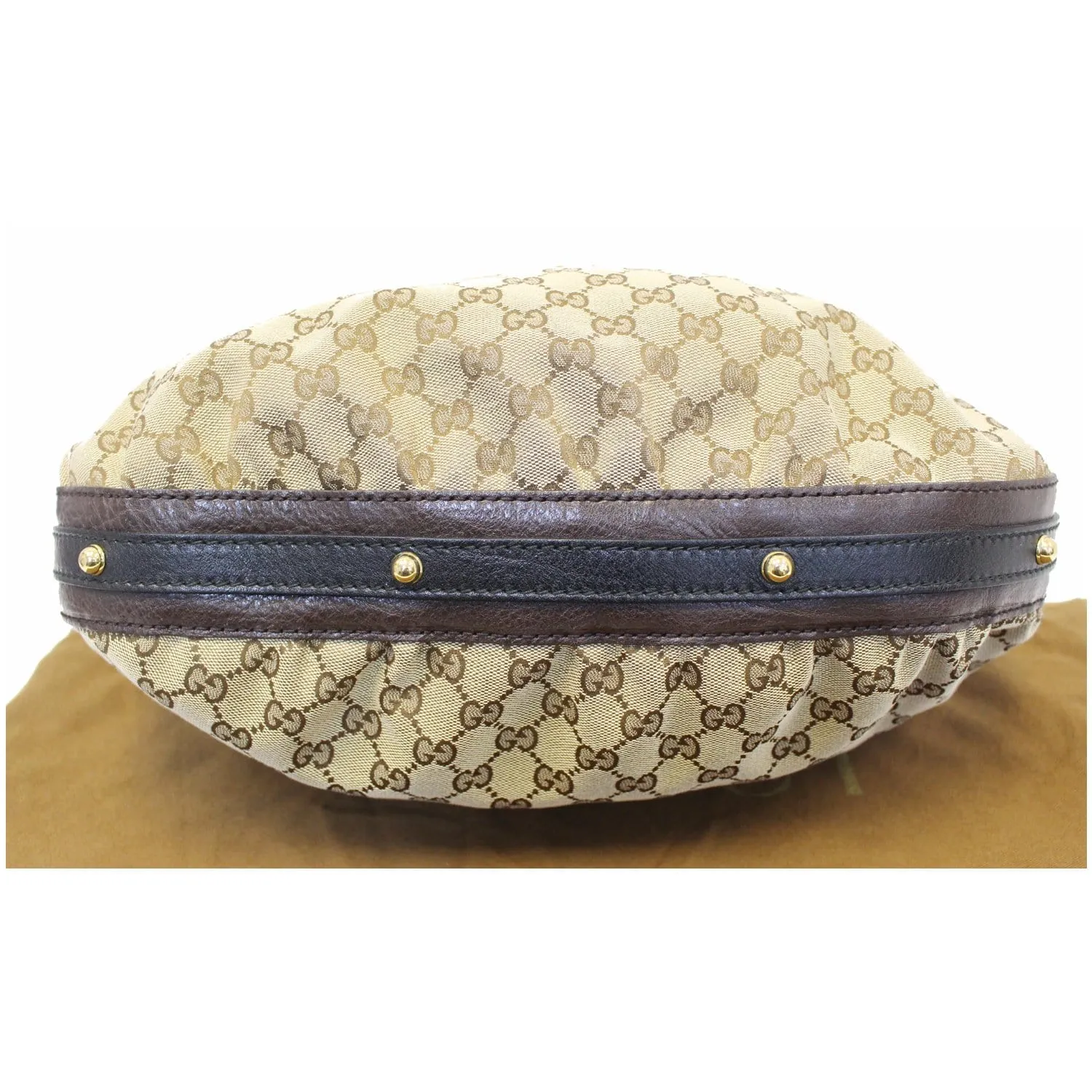 GUCCI Interlocking G Medium GG Canvas Hobo Bag Beige