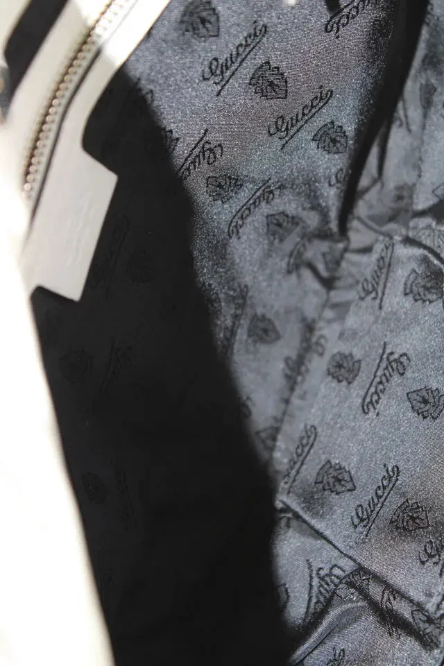Gucci Italy. White Pleated Leather Goldplated Accent Top Handle Hobo Crossbody/Shoulderbag w/Strap