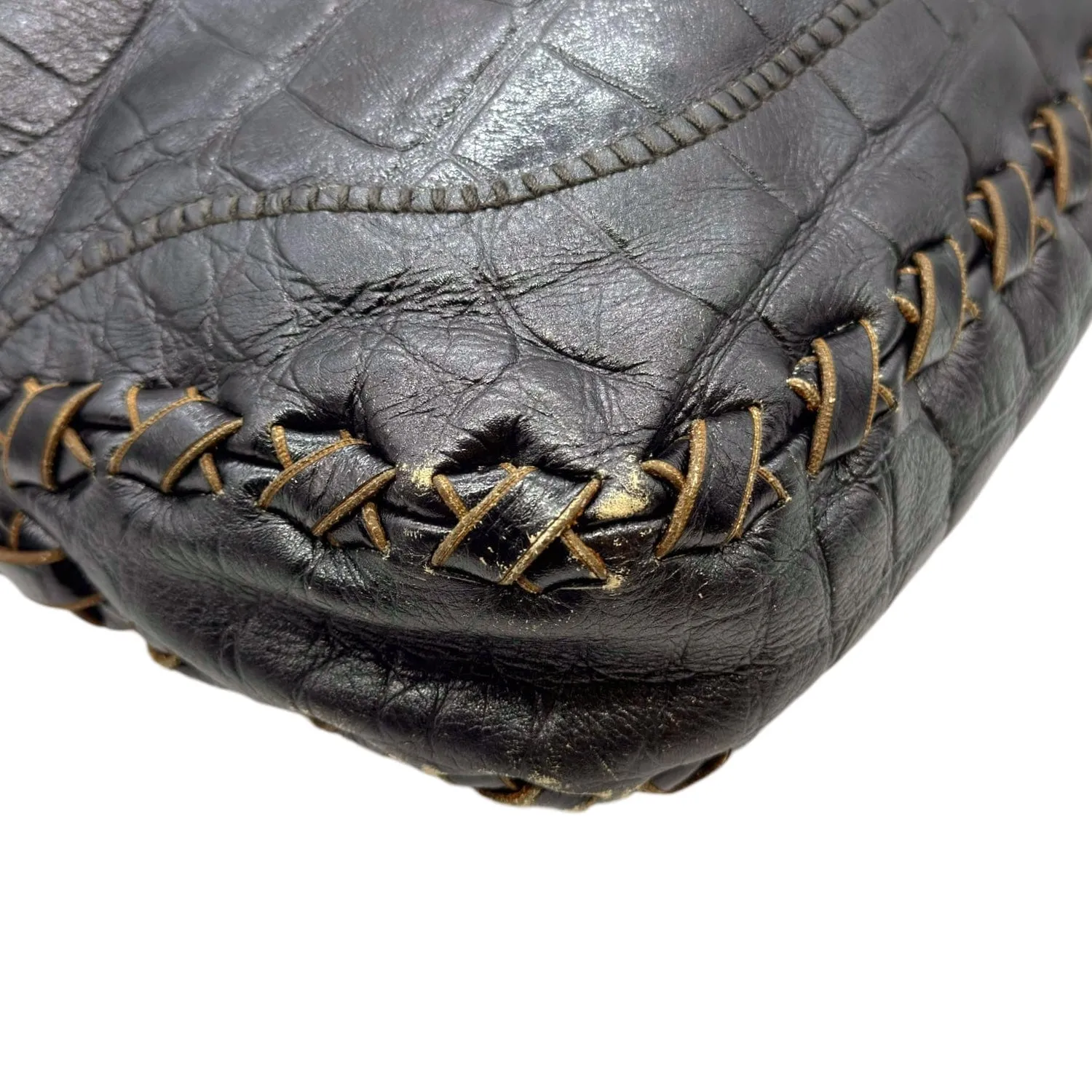 GUCCI Jackie Mock-Croc Leather Hobo/Shoulder Bag - Brown