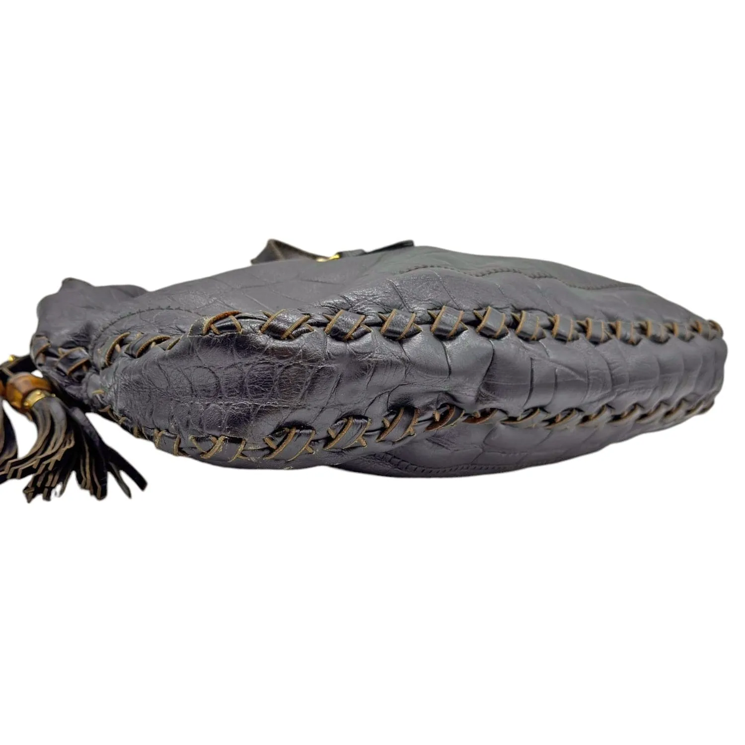 GUCCI Jackie Mock-Croc Leather Hobo/Shoulder Bag - Brown