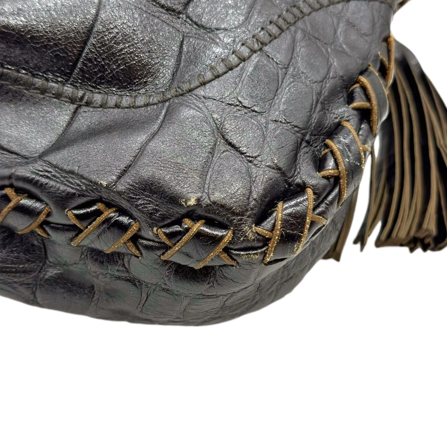 GUCCI Jackie Mock-Croc Leather Hobo/Shoulder Bag - Brown