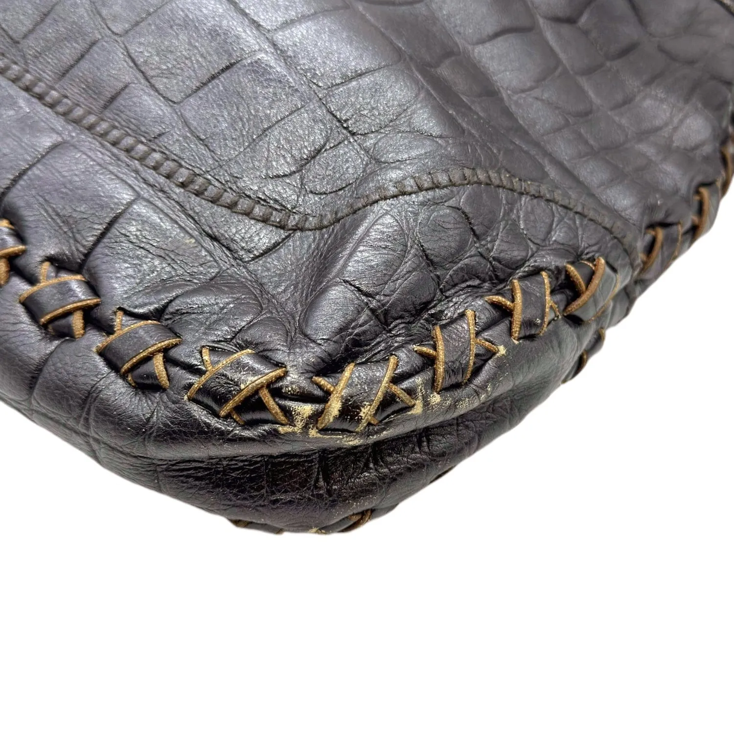 GUCCI Jackie Mock-Croc Leather Hobo/Shoulder Bag - Brown