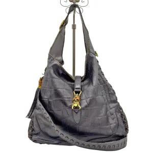 GUCCI Jackie Mock-Croc Leather Hobo/Shoulder Bag - Brown