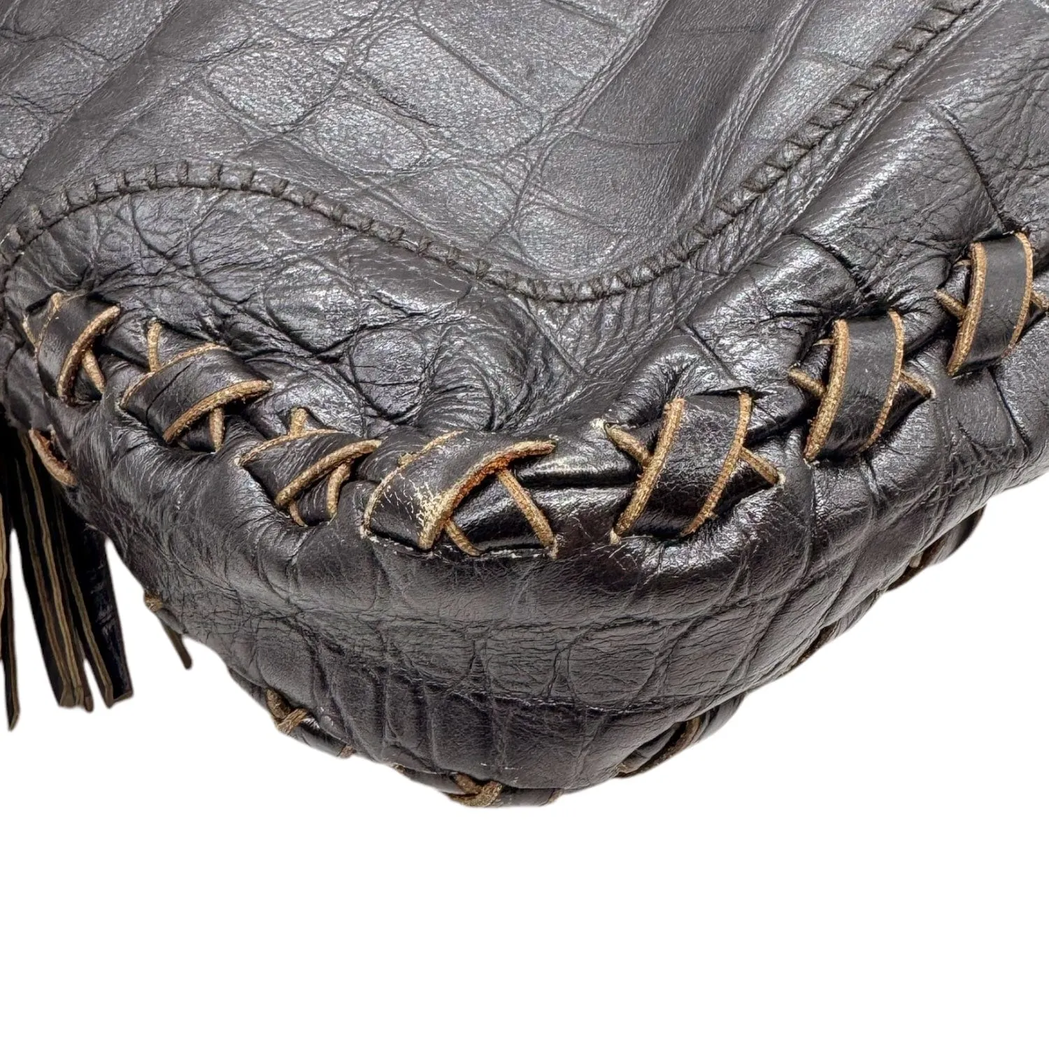 GUCCI Jackie Mock-Croc Leather Hobo/Shoulder Bag - Brown