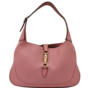 GUCCI Jackie Small Vintage Calfskin Leather Hobo Bag Pink 137335