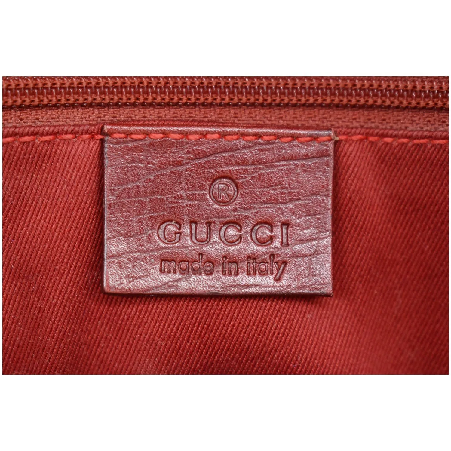GUCCI Jackie Vintage GG Canvas Leather Hobo Bag Red 00963
