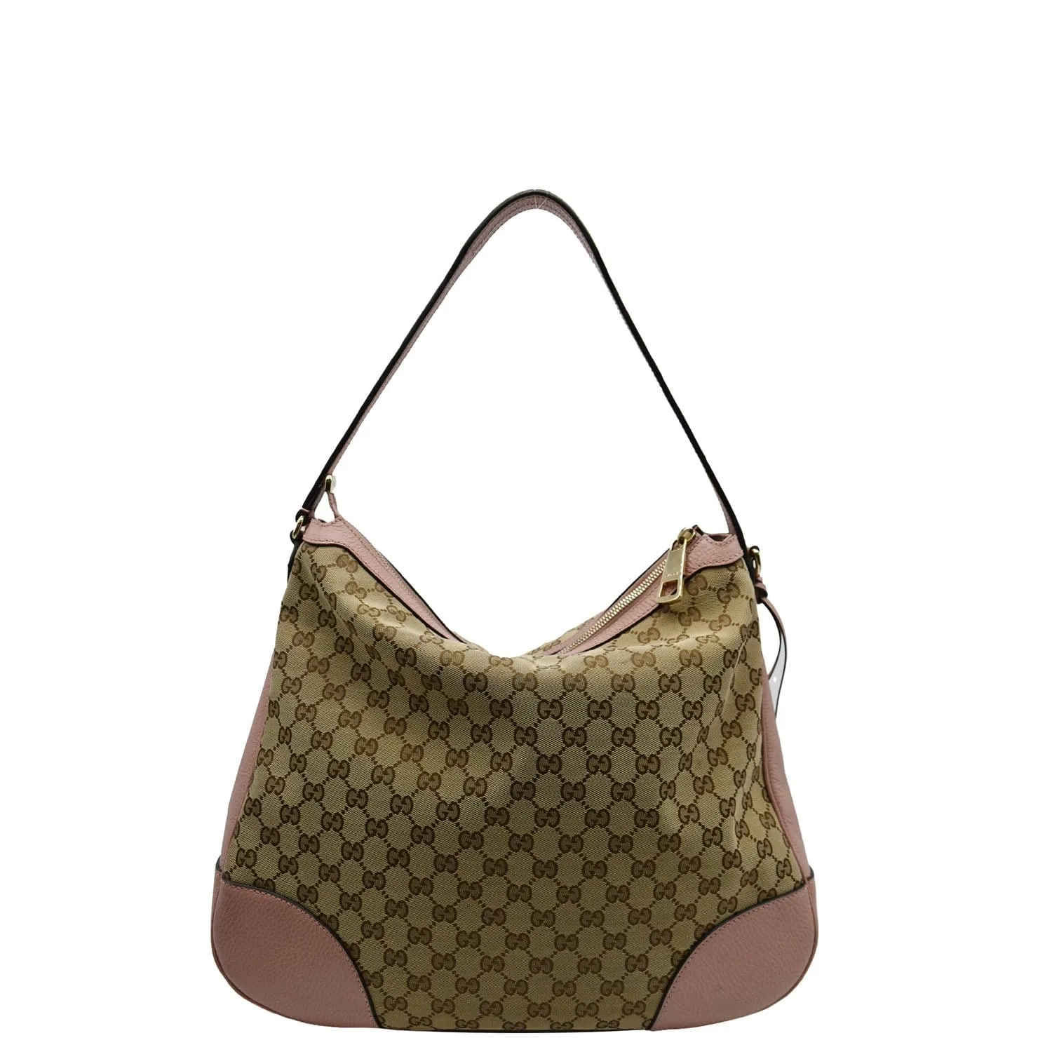 GUCCI Large Bree GG Canvas Hobo Bag Pink 449244