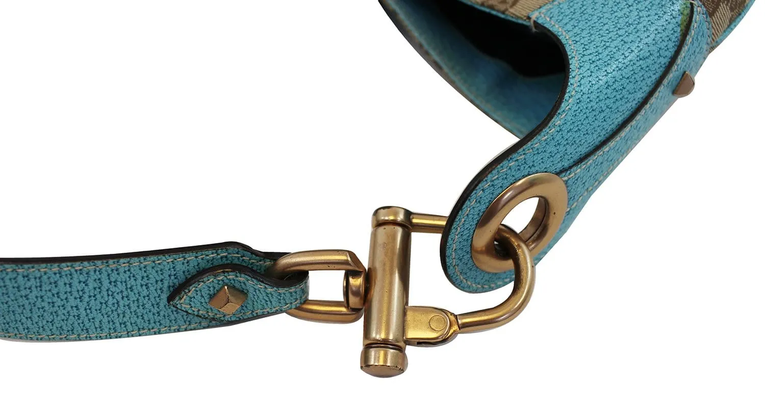 GUCCI Monogram Piston Lock Jackie Hobo Bag
