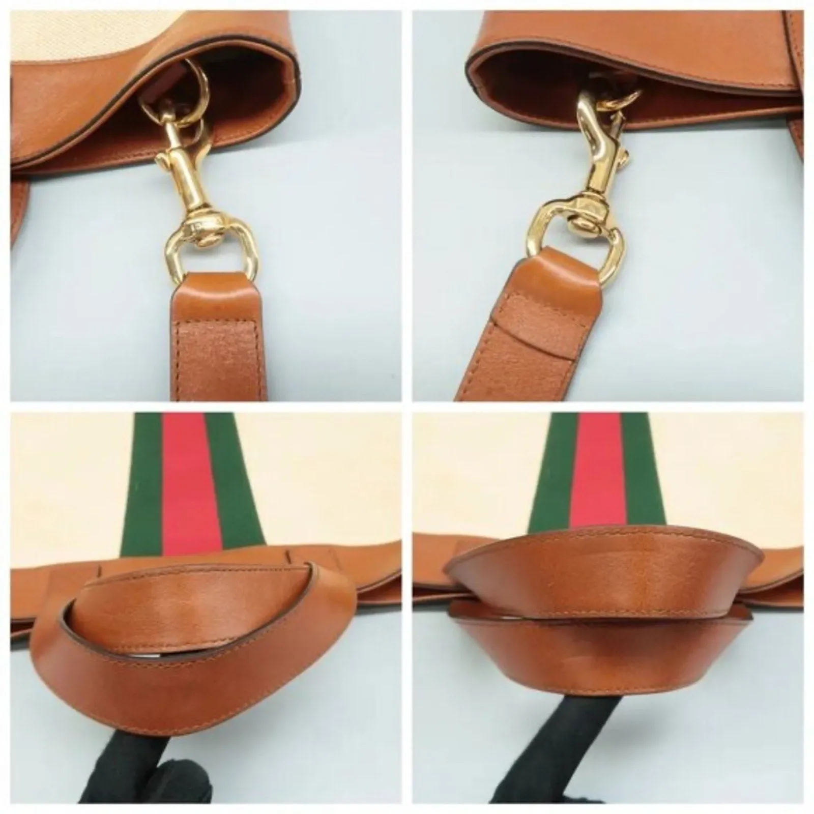 GUCCI Ophidia Beige Cloth Satchel