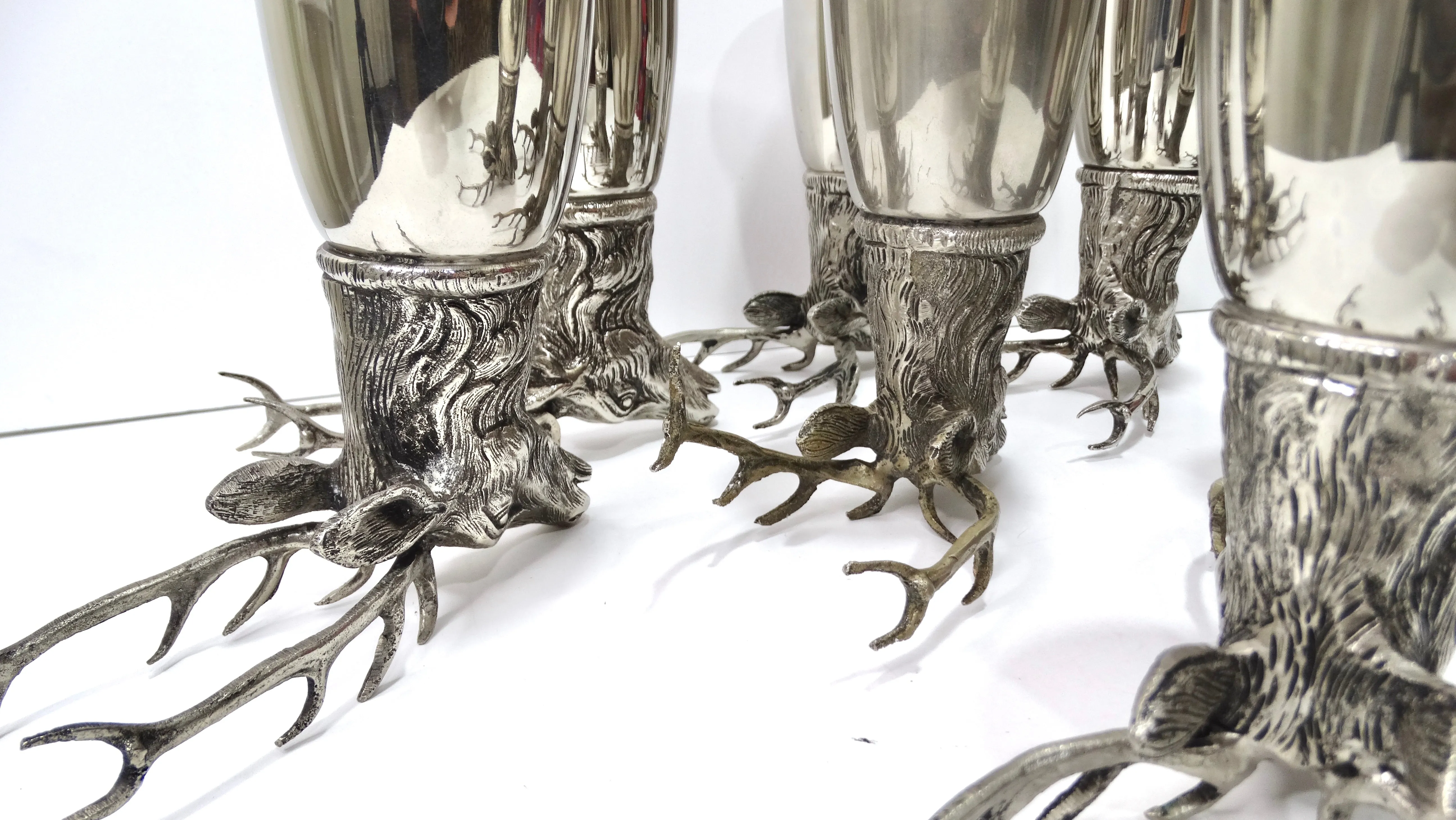 Gucci Silver Stag Stirrup Set of 8 Cups and Ice Bucket