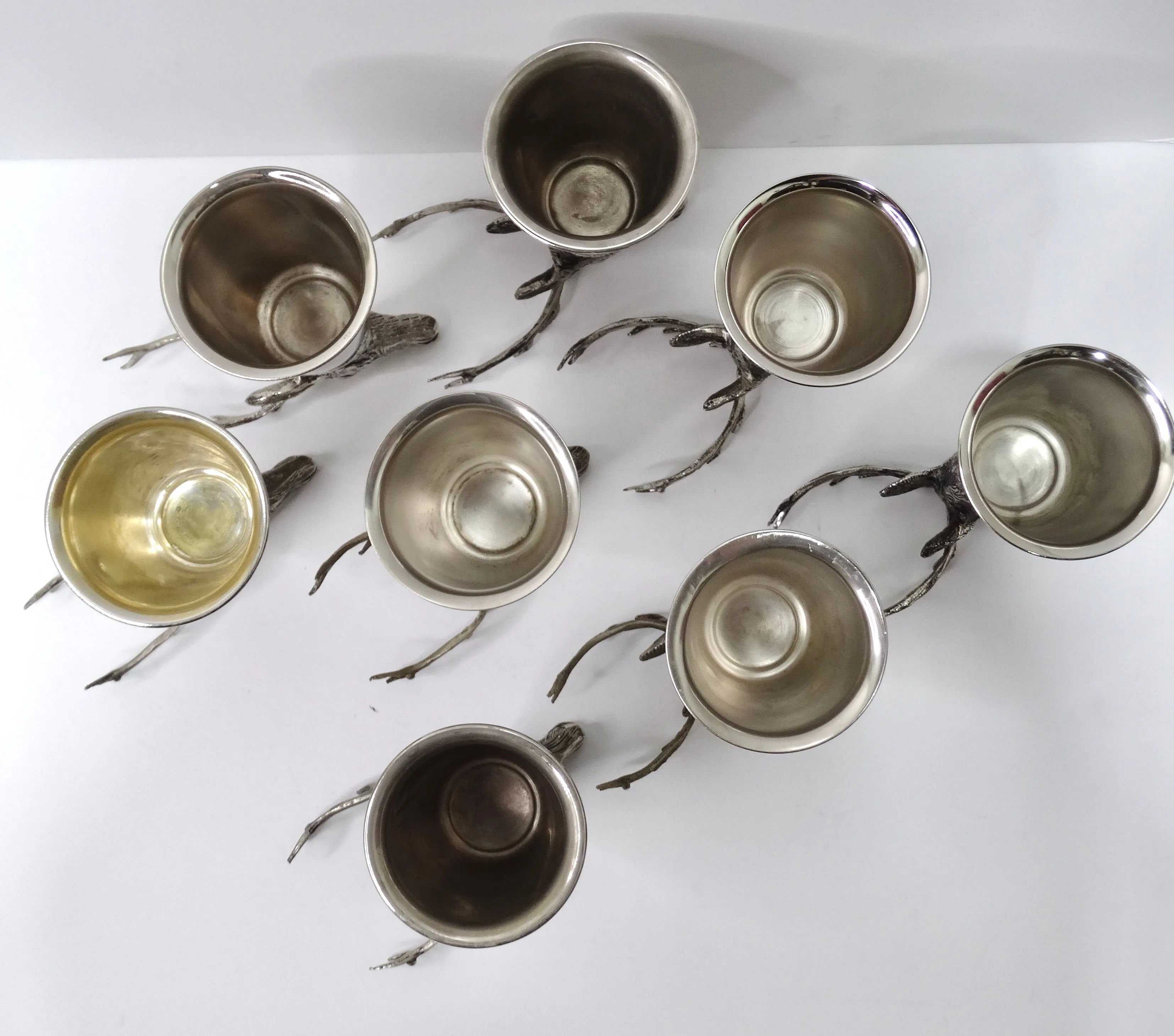 Gucci Silver Stag Stirrup Set of 8 Cups and Ice Bucket