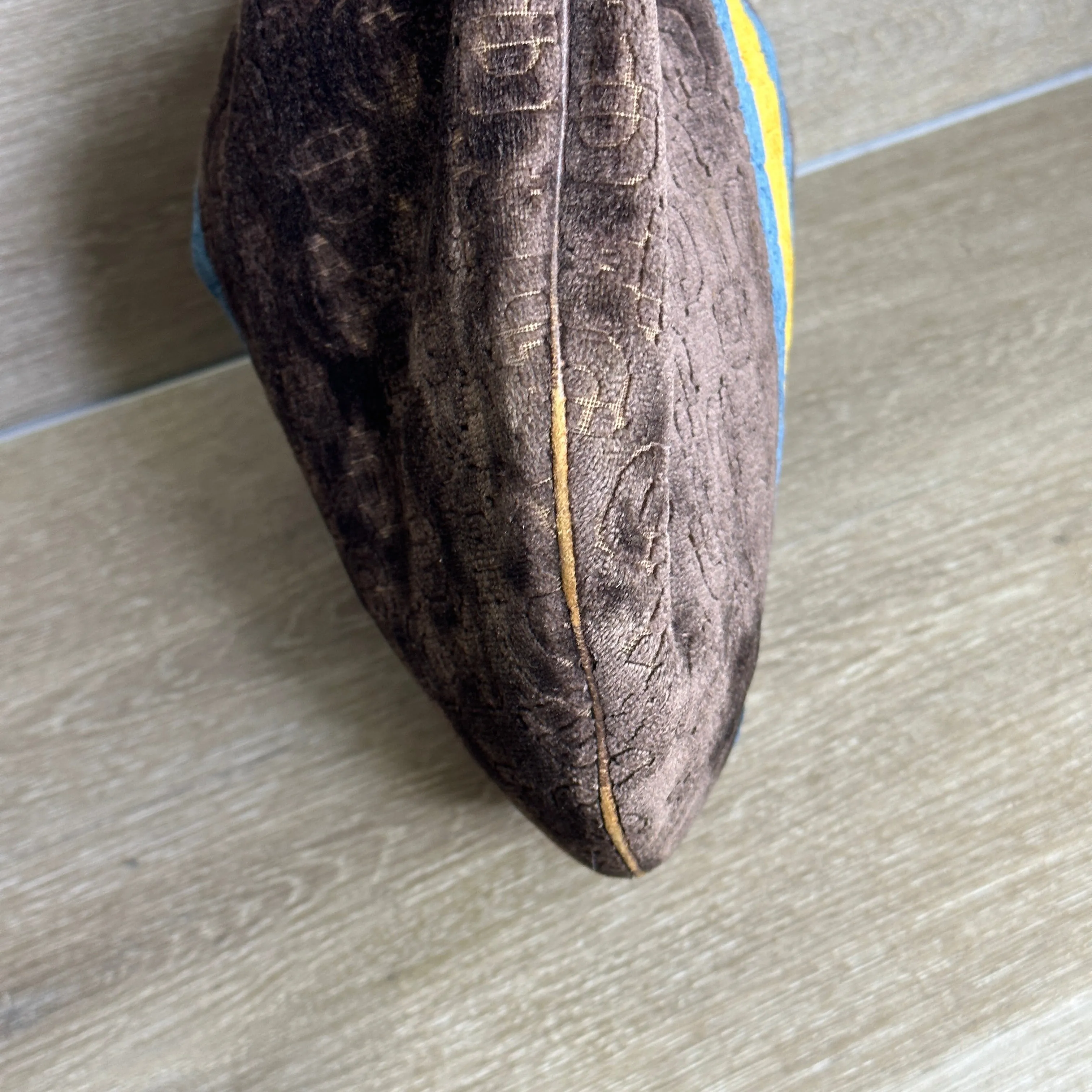 Gucci Vintage Horsebit Striped Velour Glam Hobo Bag