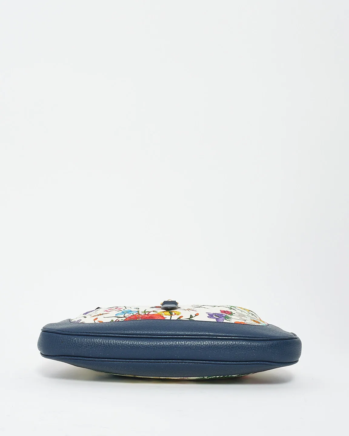 Gucci White/Blue Flora Print Medium Jackie Hobo Bag