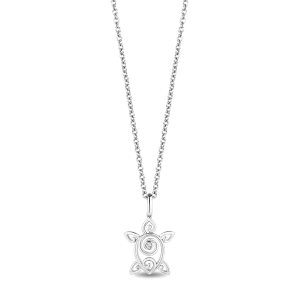 Hallmark Fine Jewerly Classic Turtle Pendant in Sterling Silver with Accent Diamonds