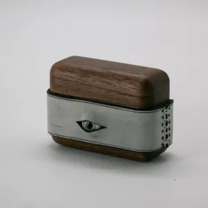 Handmade Black Leather Coffee Wood AirPods Pro Case with Eye Custom Leather AirPods Pro Case Airpod Case Cover