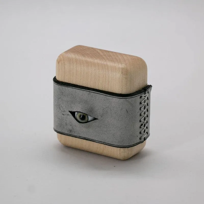 Handmade Black Leather Wood AirPods Pro Case with Eye Custom Leather AirPods Pro Case Airpod Case Cover