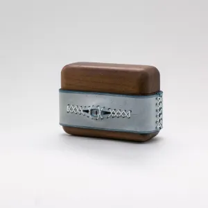 Handmade Blue Leather Wood AirPods 1,2 Case with Eye Blue Leather AirPods 1,2 Case Airpod Case Cover
