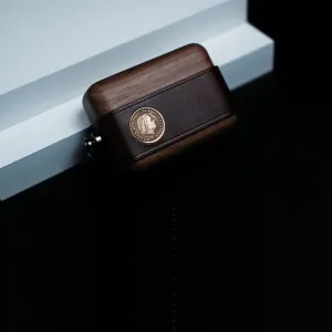 Handmade Coffee Leather Wood AirPods Pro Case Custom Leather AirPods Pro Case Airpod Case Cover