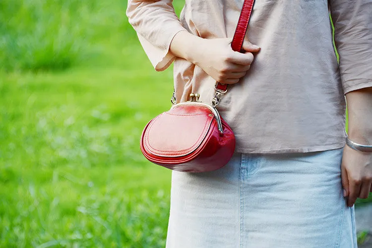 Handmade Itanlian Tanned Leather Satchel Messenger Shoulder Bag Women Mini Bag D033