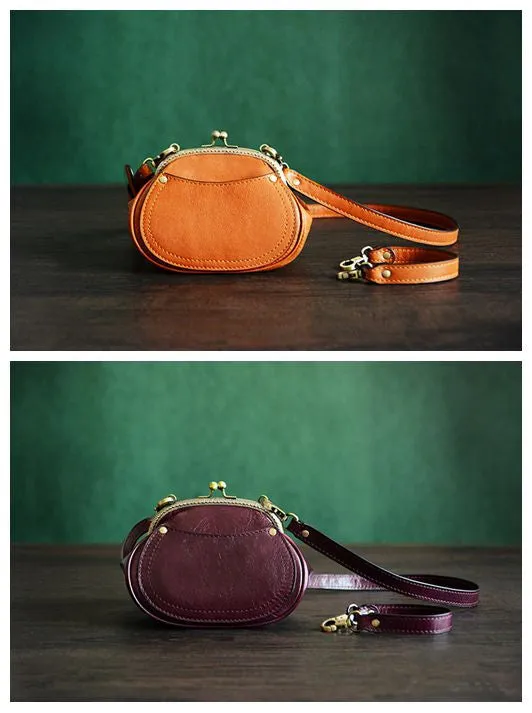 Handmade Itanlian Tanned Leather Satchel Messenger Shoulder Bag Women Mini Bag D033