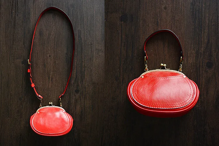 Handmade Itanlian Tanned Leather Satchel Messenger Shoulder Bag Women Mini Bag D033