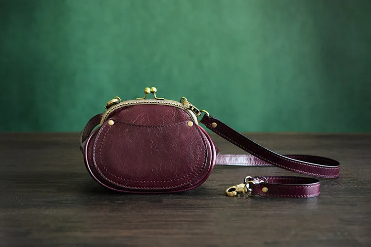 Handmade Itanlian Tanned Leather Satchel Messenger Shoulder Bag Women Mini Bag D033