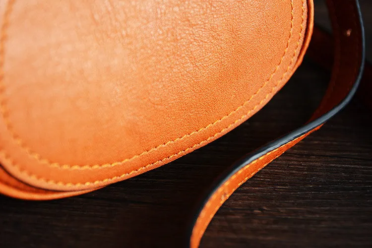 Handmade Itanlian Tanned Leather Satchel Messenger Shoulder Bag Women Mini Bag D033