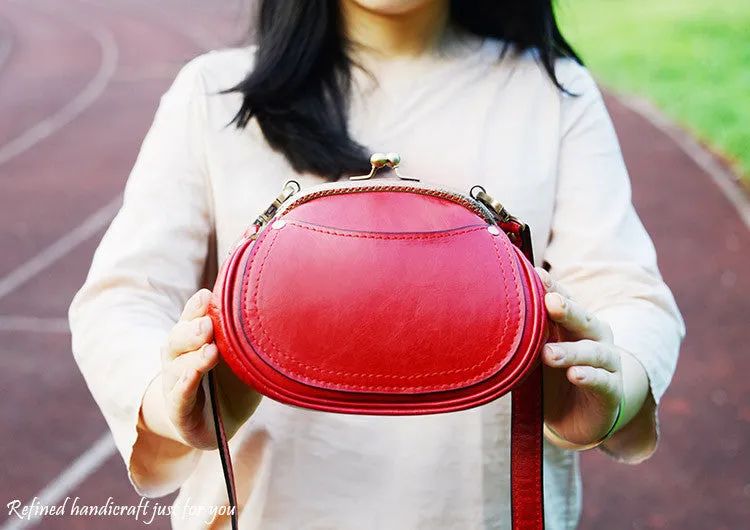 Handmade Itanlian Tanned Leather Satchel Messenger Shoulder Bag Women Mini Bag D033