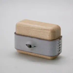 Handmade Purple Leather Wood AirPods 1,2 Case with Eye Custom Leather AirPods 1,2 Case Airpod Case Cover