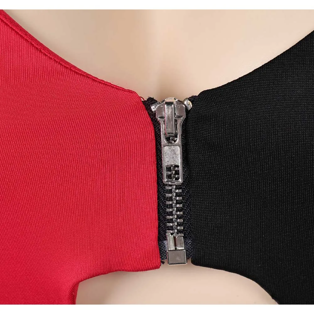 Harley Quinn Black Red Sexy One Piece Swimsuit Swimwear Cosplay Costume Outfits Halloween Carnival Suit