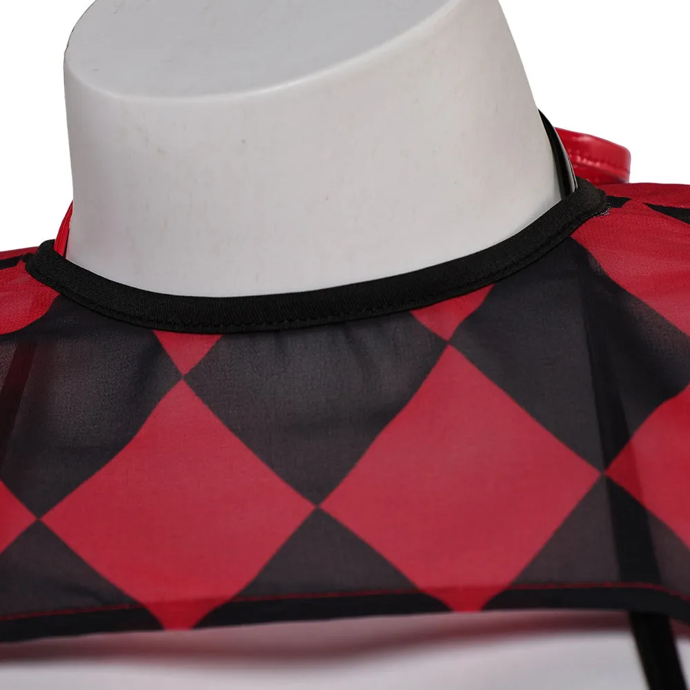 Harley Quinn Original Red and Black Squares Lingerie for Women Cosplay Costume Outfits