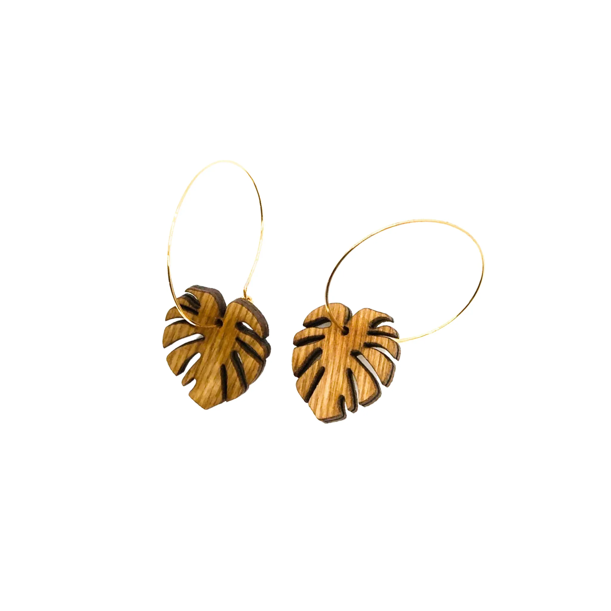 Hawaii Wood Earrings | BABY MONSTERA