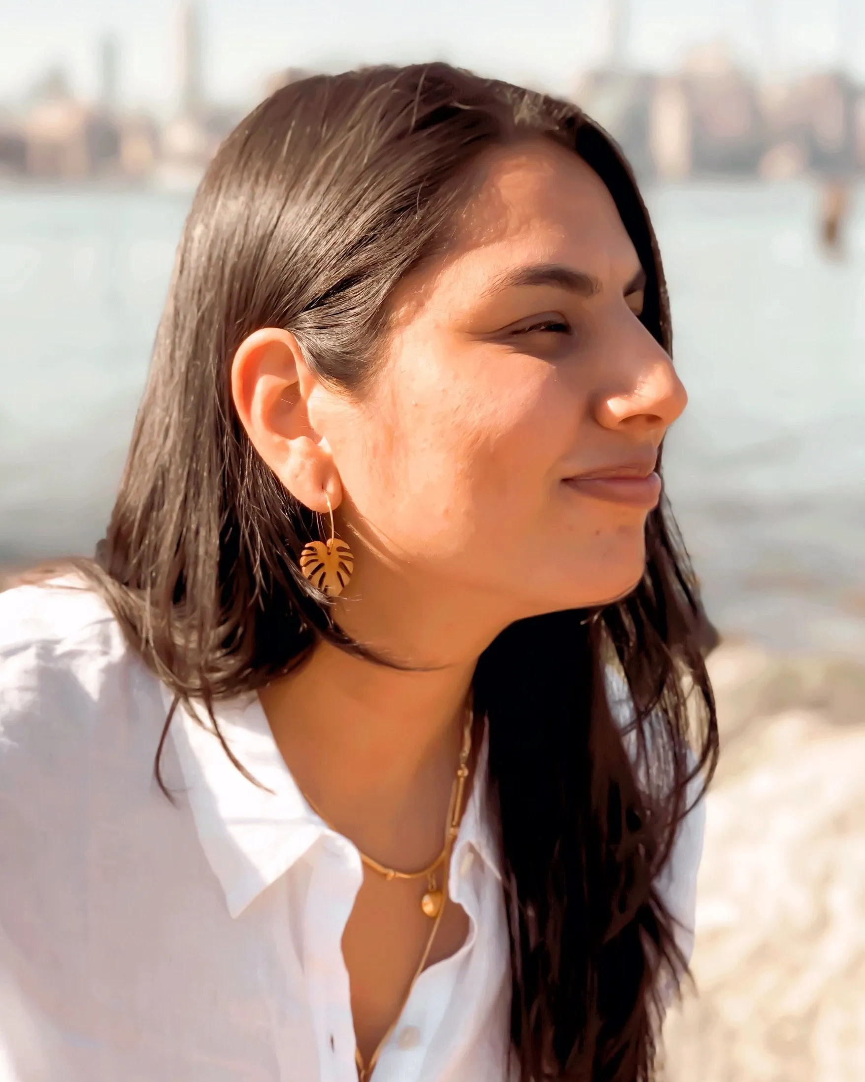 Hawaii Wood Earrings | BABY MONSTERA