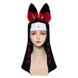 Hazbin Hotel Alastor Sister Nun Hat Cosplay Halloween Carnival Costume Accessories