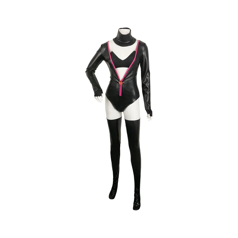 Hazbin Hotel Angel Dust Cosplay Poison Black Tight-fitting Leather Suit Costume Outfits Halloween Carnival Suit