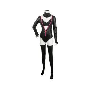 Hazbin Hotel Angel Dust Cosplay Poison Black Tight-fitting Leather Suit Costume Outfits Halloween Carnival Suit