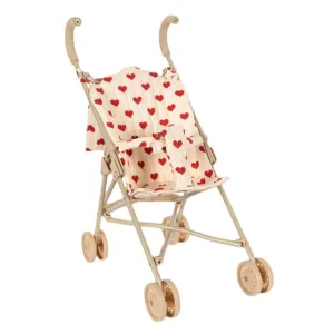 Heart Print Cotton Quilted Dolls Stroller