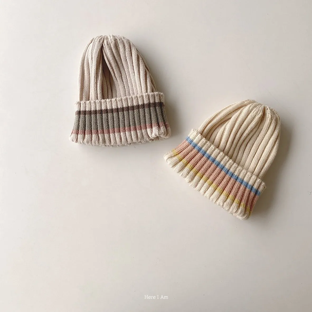 Here I Am Knitted Stripe Beanie (2 colour options)