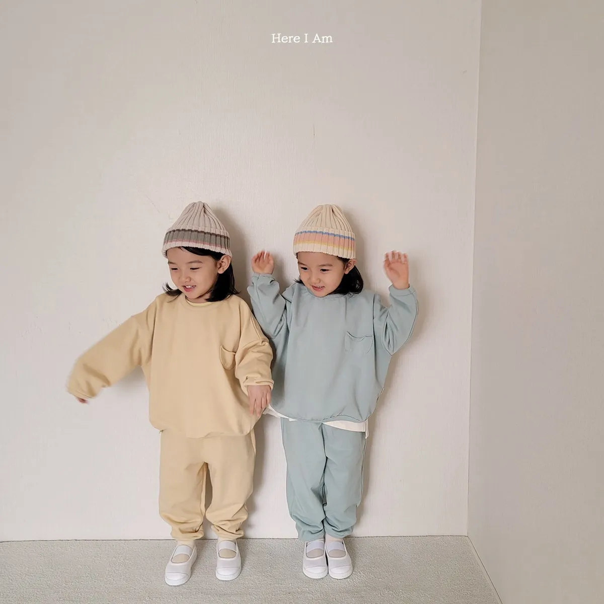 Here I Am Knitted Stripe Beanie (2 colour options)