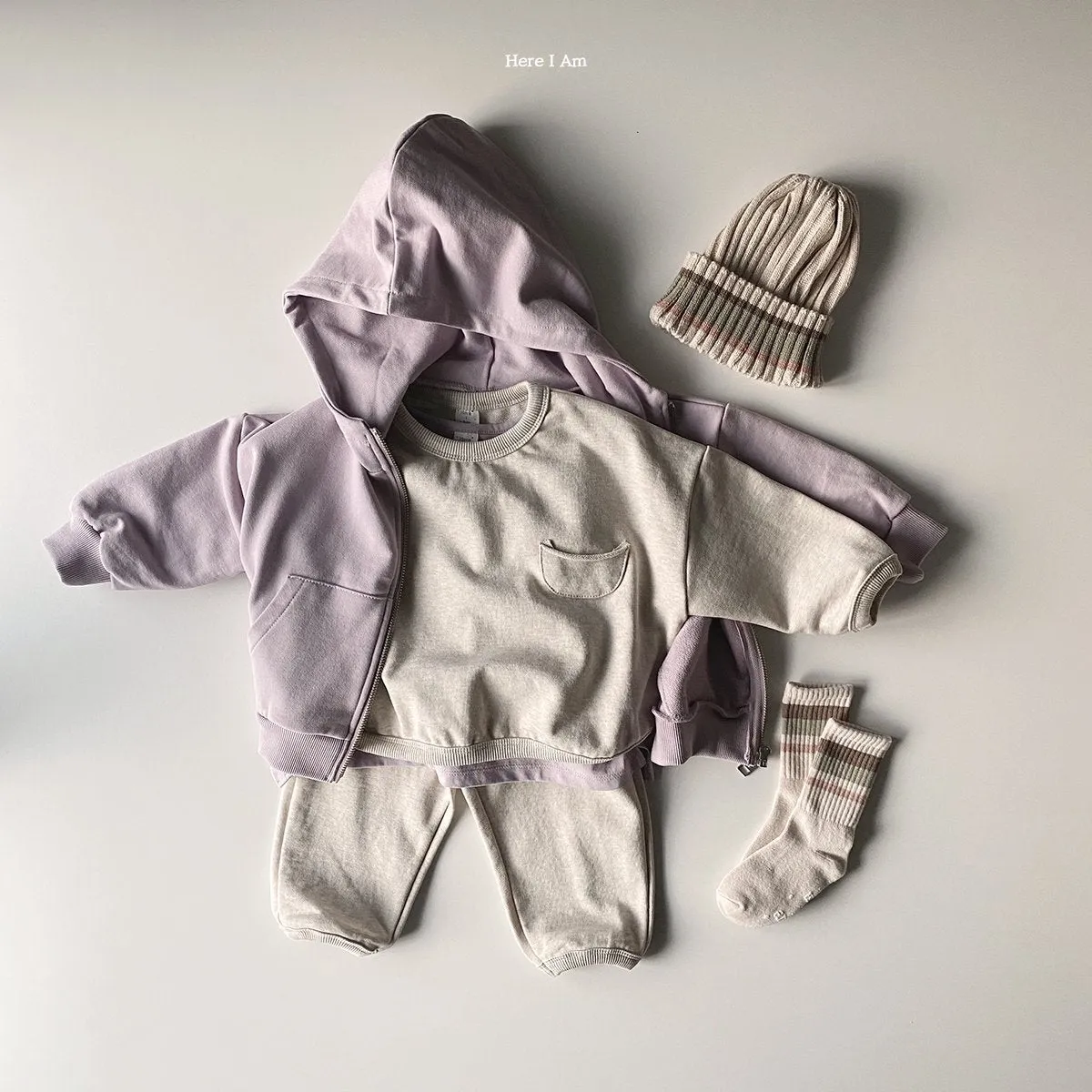 Here I Am Knitted Stripe Beanie (2 colour options)