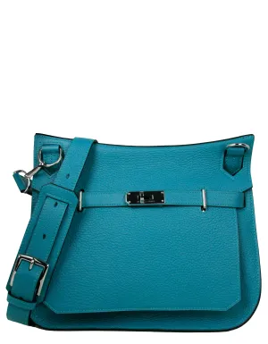 Hermes Blue Taurillon Clemence Leather Jypsiere 28 Messenger Bag