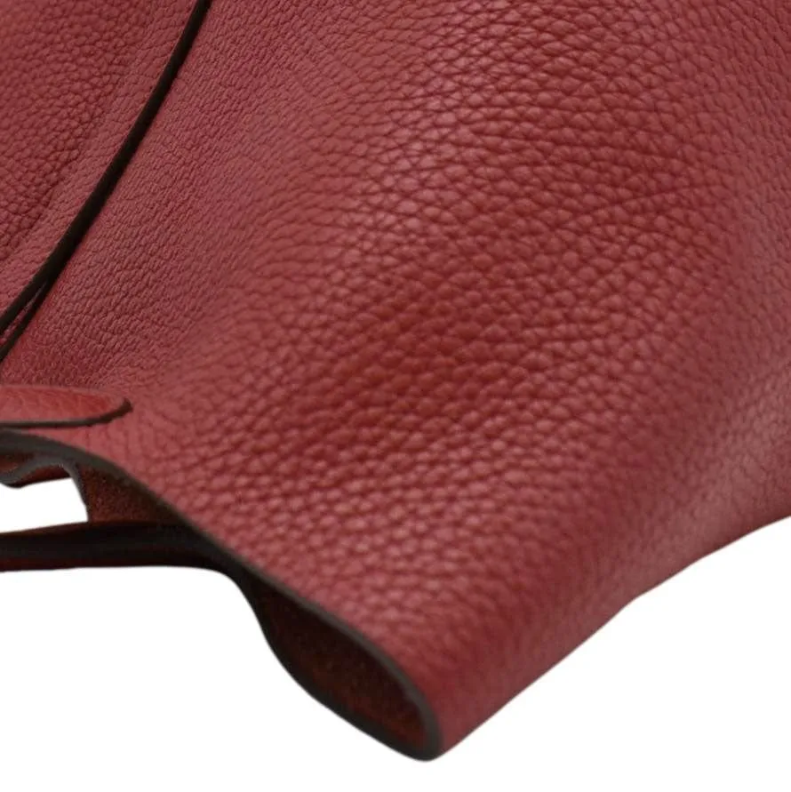 HERMES Picotin Lock 22 Taurillon Clemence Leather Hobo Bag Red