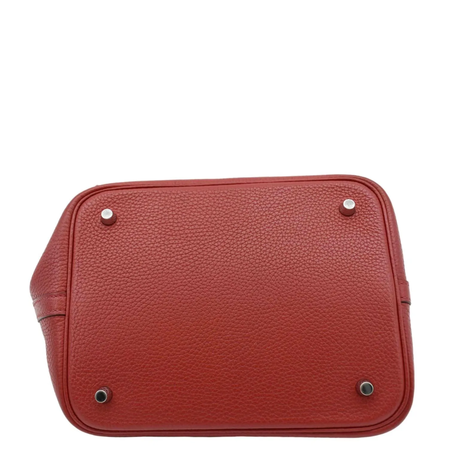 HERMES Picotin Lock 22 Taurillon Clemence Leather Hobo Bag Red