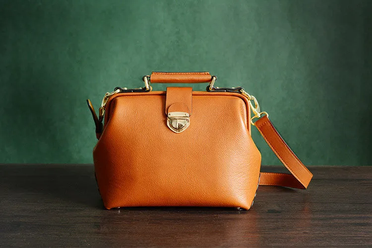 High Fashion Vegetable Tanned Leather  Doctor Bag, Satchel Bag, Messenger Shoulder Bag D015