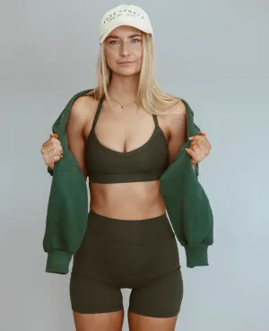 High Rise NFS Biker Short - Duffel Green