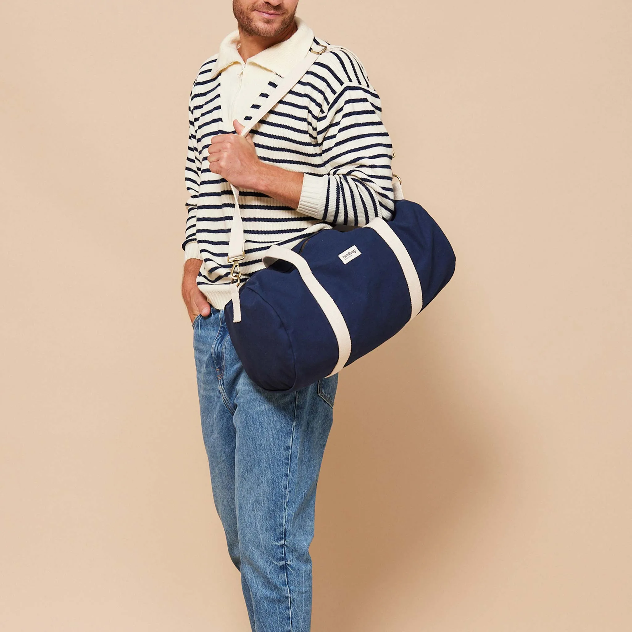 Hindbag Simon Duffel Bag Navy Blue