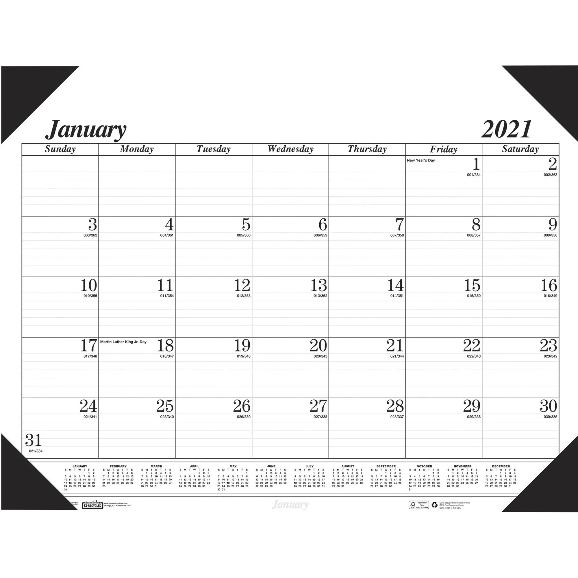 House of Doolittle Recycled Compact Size Economy Desk Pad