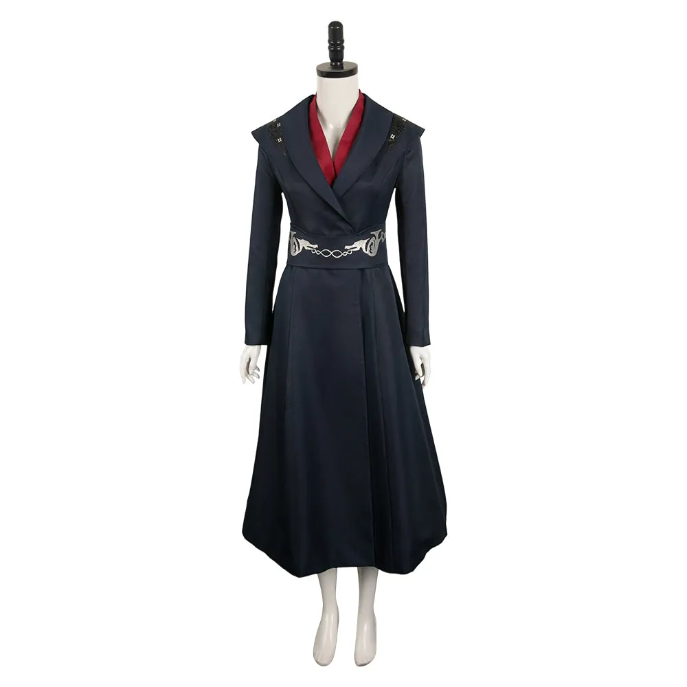 House of the Dragon Princess Rhaenys Targaryen Black Coat Cosplay Costume Outfits
