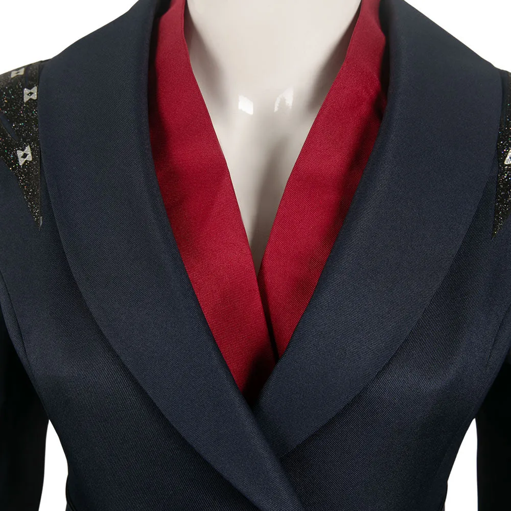 House of the Dragon Princess Rhaenys Targaryen Black Coat Cosplay Costume Outfits