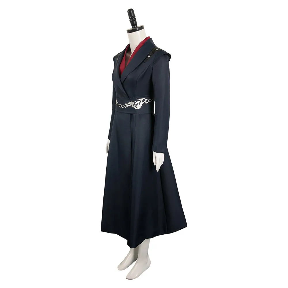 House of the Dragon Princess Rhaenys Targaryen Black Coat Cosplay Costume Outfits